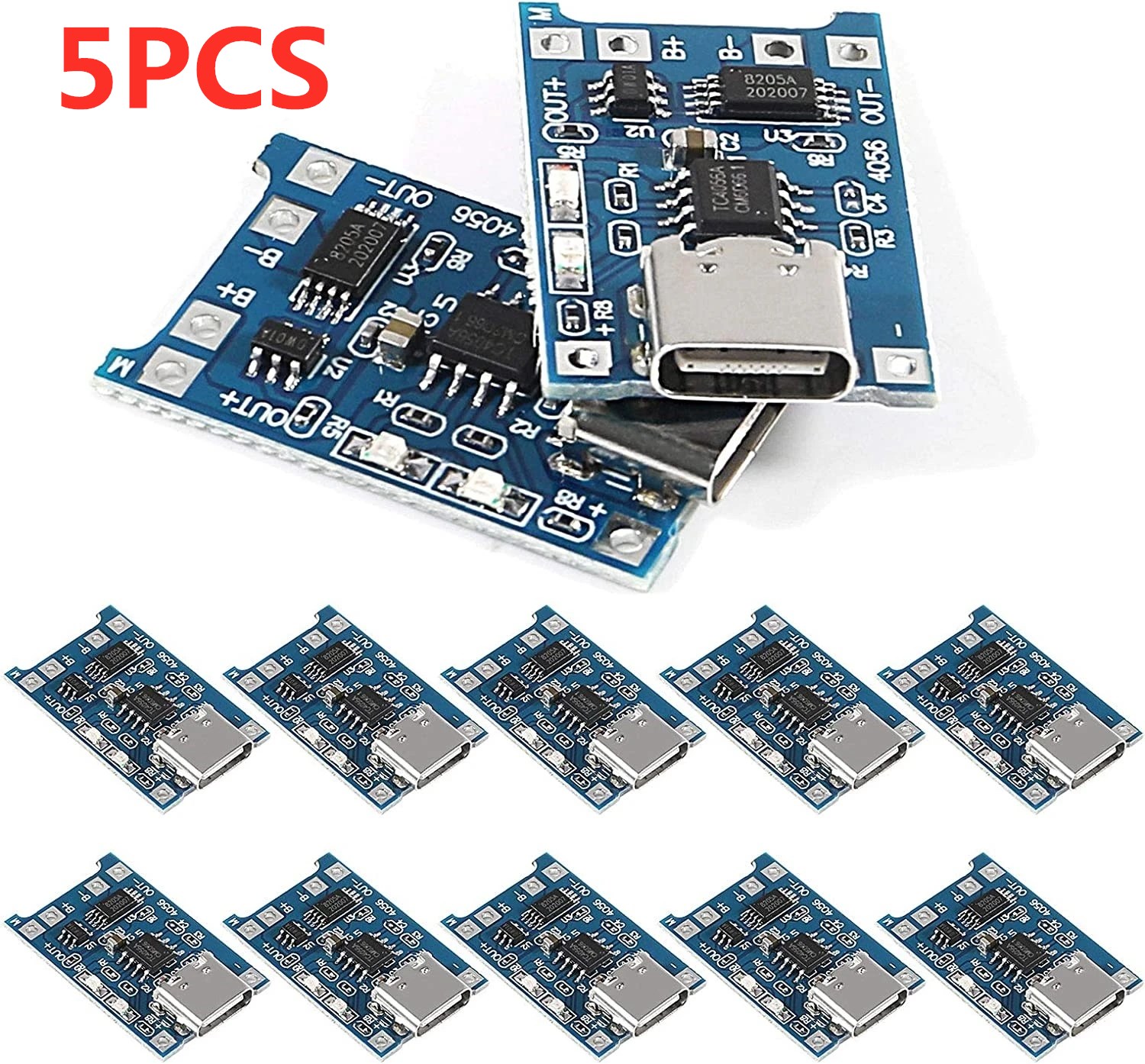 Li Ion Charger Module - 2/5 قطعة Type-C مايكرو صغير 5V1A