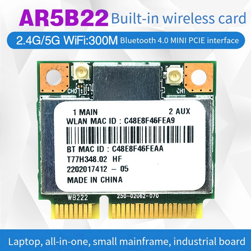 بطاقة واي فاي AR5B22 AR9462 +  - مراجعة Antenna 2.4Ghz وسعره