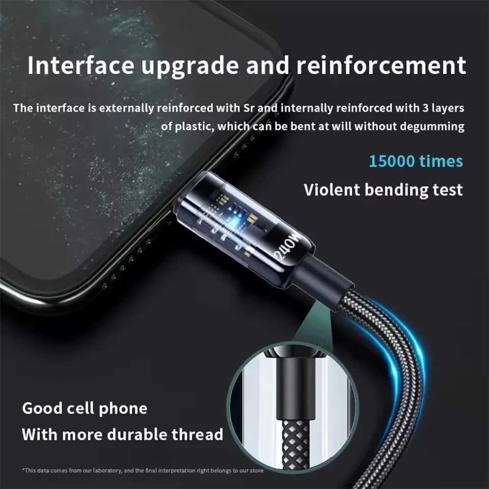 كابل شحن فائق السرعة بقوة 240  - مراجعة Usb C Cable وسعره