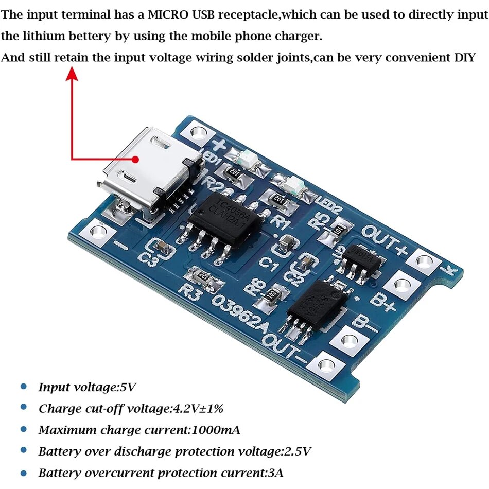 20 قطعة TP4056 1A 5 فولت بطاري - مراجعة Tp4056 Module وسعره