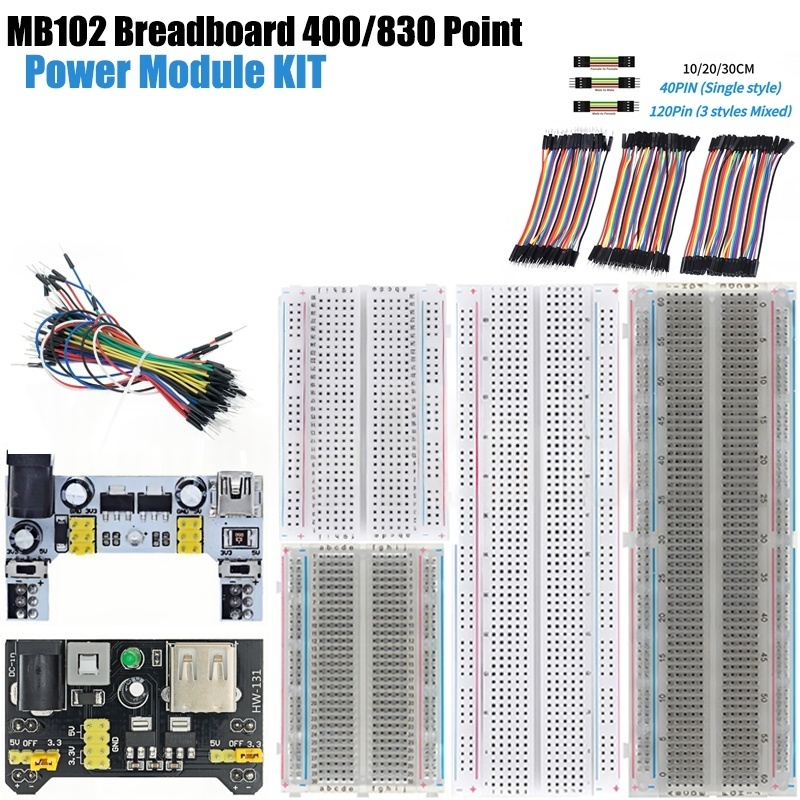 MB-102 MB102 اللوح 400 830 نقط - مراجعة Breadboard 400 Point وسعره