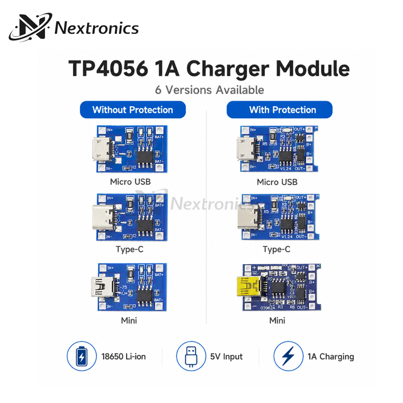 وحدة شحن بطارية ليثيوم 18650 ( - مراجعة Tp4056 Module وسعره